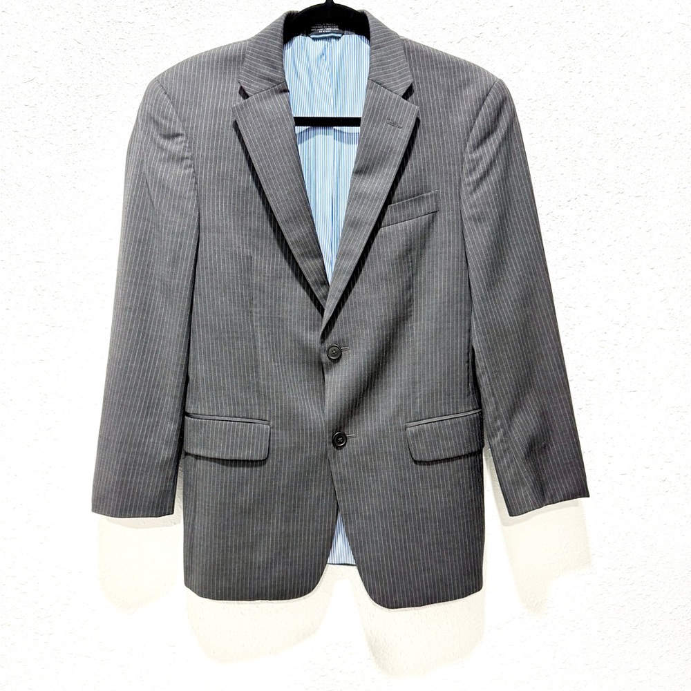 Tommy Hilfiger Wool Charcoal Pinstripe Blazer 38S